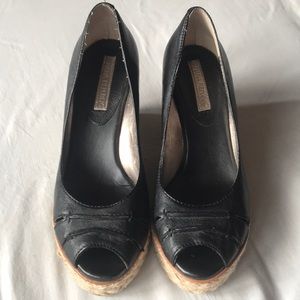 Black Banana Republic leather espadrille wedge 7.5